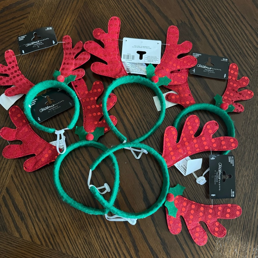 Hobby Lobby Red and Green Reindeer Antler Headbands